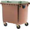 Four Wheeled Bins With Different Colour Lid