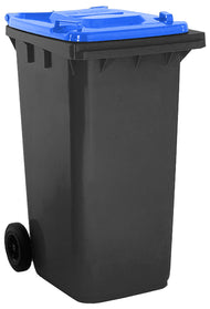 Two Wheeled Bins With Different Colour Lid