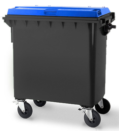 Four Wheeled Bins With Different Colour Lid