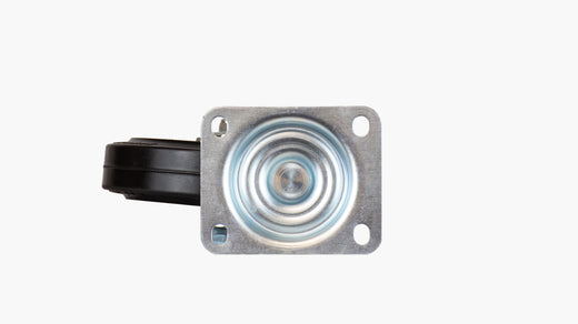 Unbraked Heavy Duty 200 mm Rubber Swivel Castor and Plate - 350 kg