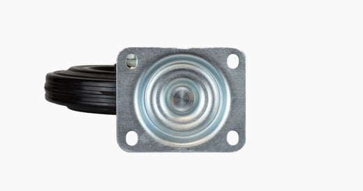 Unbraked 200 mm Rubber Swivel Castor and Plate - 205 kg