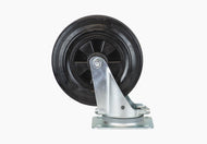 Unbraked 200 mm Rubber Swivel Castor and Plate - 205 kg