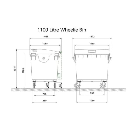 4 x 1100 Litre Wheelie Bins in any Colour (Pallet Quantity)