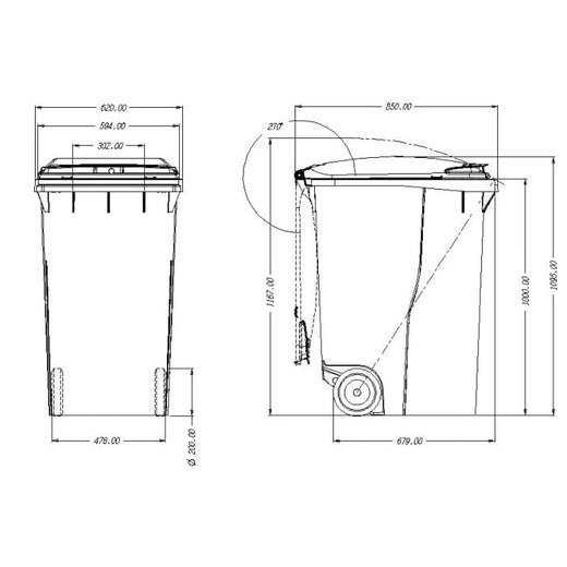 360 Litre Wheelie Bin