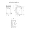 12 x 360 Litre Wheelie Bins in any Colour (Pallet Quantity)