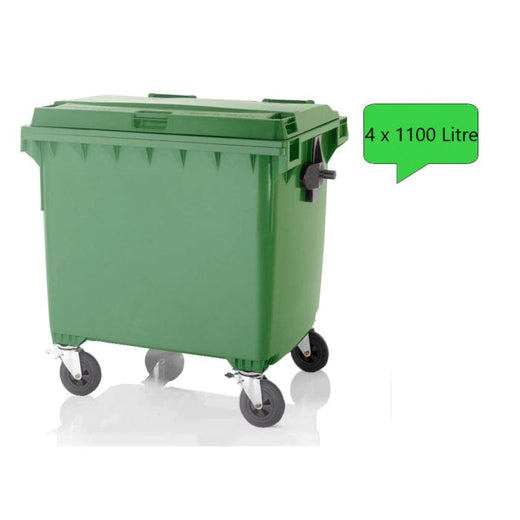 4 x 1100 Litre Wheelie Bins in any Colour (Pallet Quantity)