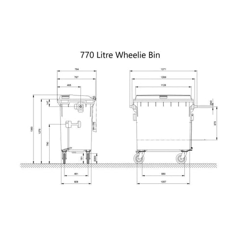 3 x 770 Wheelie Bins in any Colour (Pallet Quantity)