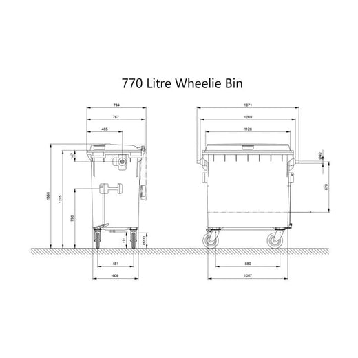 770 Litre Wheelie Bin